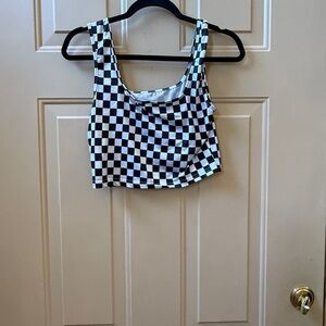 Amazon Black and White Checkered Tank Top